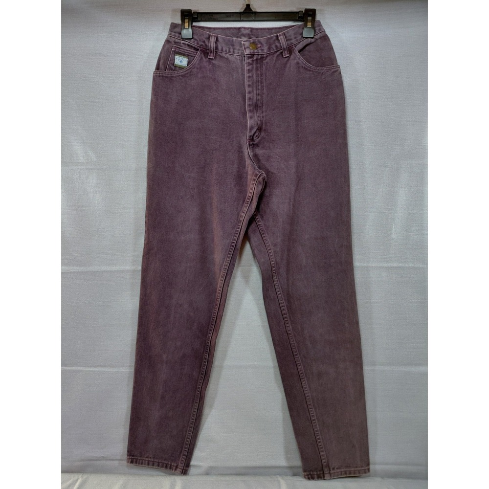 Vtg Wrangler for Women High Rise Tapered Leg Jeans 12x34‎ Purple Denim